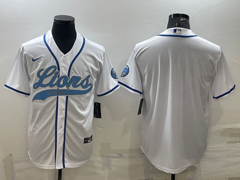 Men’s Detroit Lions White Blank Jersey