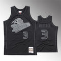 Men’s Detroit Pistons #3 Ben Wallace Mitchell & Ness Tonal Black Hardwood Classics Jersey