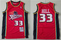 Men’s Detroit Pistons #33 Grant Hill  Stitched Basketball Jerseys Throwback Red