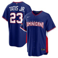 Men’s Dominican Republic Baseball #23 Fernando Tatis Jr. Royal 2026 World Baseball Classic Road Stadium Jersey
