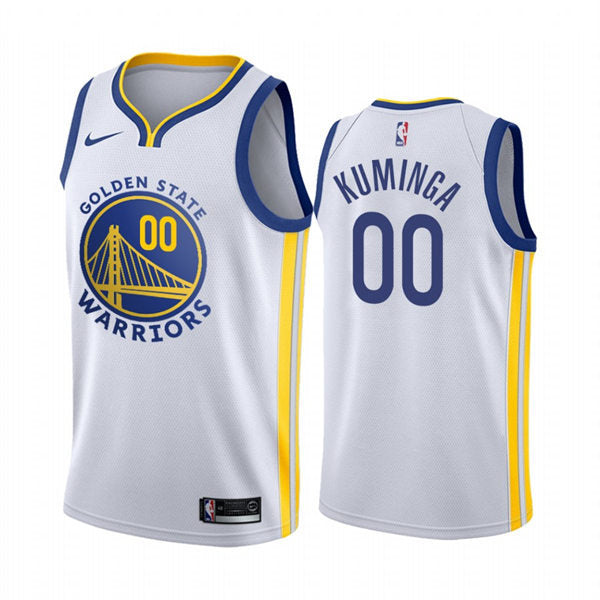 Mens Golden State Warriors #00 Jonathan Kuminga White Association Edition Swingman Jersey