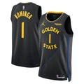 Mens Golden State Warriors #1 Jonathan Kuminga 2025-26 Black Statement Edition Swingman Jersey