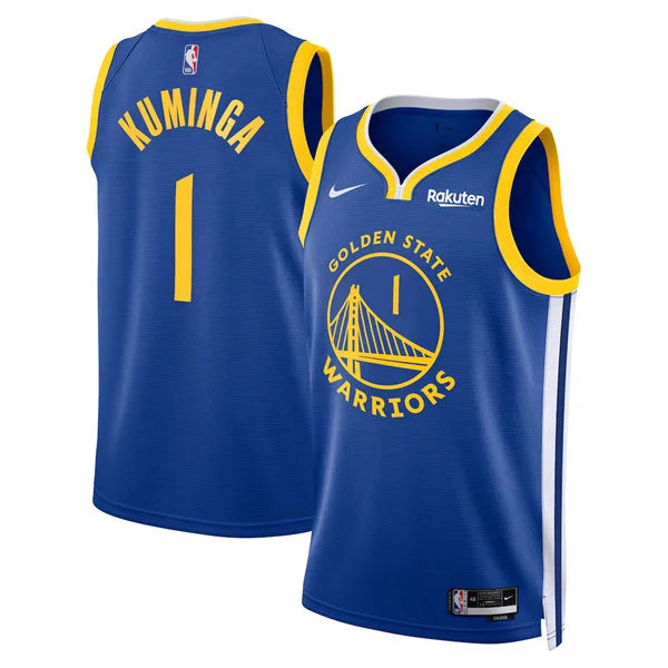 Mens Golden State Warriors #1 Jonathan Kuminga 2025-26 Royal Icon Edition Swingman Jersey