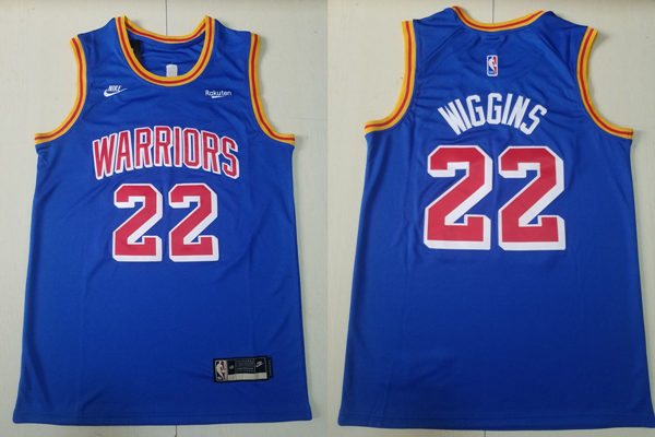 Mens Golden State Warriors #22 Andrew Wiggins Royal Classic Edition Origins Jersey