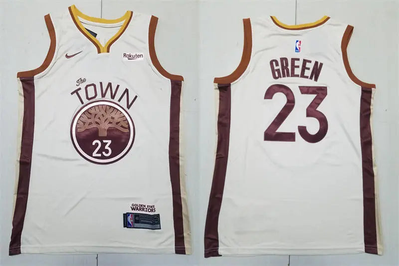 Mens Golden State Warriors #23 Draymond Green 2025-26 Tan City Edition Swingman Jersey