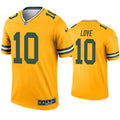 Mens Green Bay Packers #10 Jordan Love Nike Gold Inverted Legend Jersey