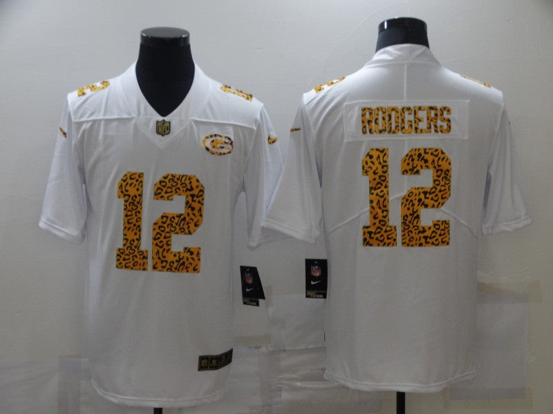 Men’s Green Bay Packers #12 Aaron Rodgers White Jersey