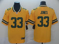 Men’s Green Bay Packers #33 Aaron Jones Nike Gold Inverted Game Jersey