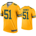 Mens Green Bay Packers #51 Krys Barnes Nike Gold Inverted Legend Jersey