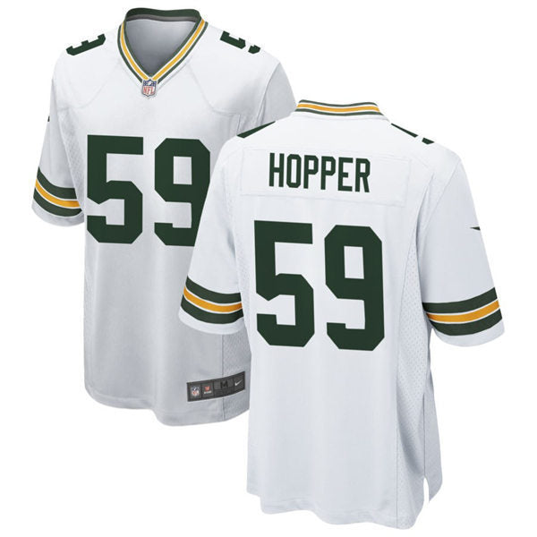 Mens Green Bay Packers #59 Ty’Ron Hopper Nike White Vapor Limited PlayerJersey