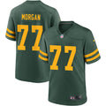 Mens Green Bay Packers #77 Jordan Morgan Nike Green Alternate Retro 1950s Throwback Jersey