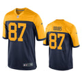 Mens Green Bay Packers #87 Romeo Doubs Nike Navy Gold Throwback Limited Jersey