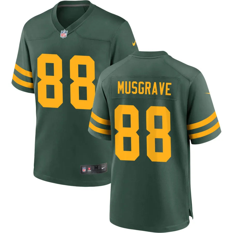 Mens Green Bay Packers #88 Luke Musgrave Nike Green Alternate Retro 1950s Throwback Limited Jersey