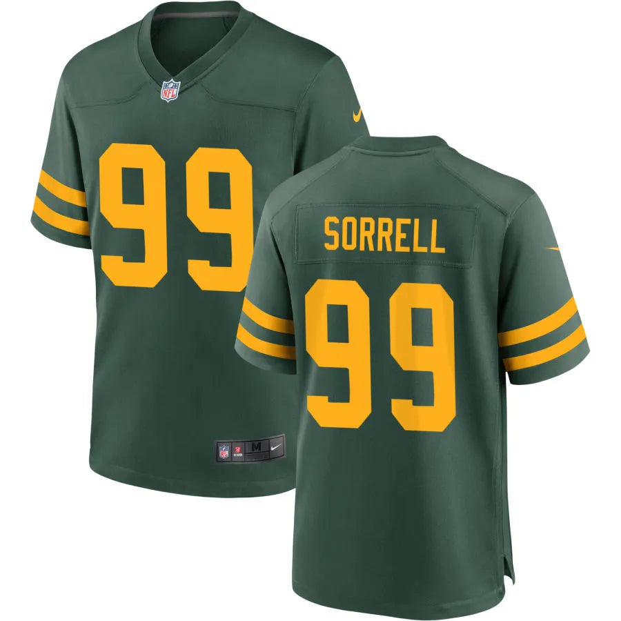 Mens Green Bay Packers #99 Barryn Sorrell Nike Green Alternate Retro 1950s Throwback Limited Jersey