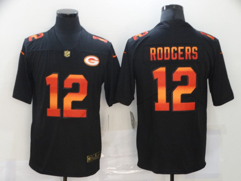 Men’s Green Bay Packers Aaron Rodgers #12 Black Jersey