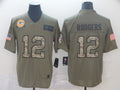 Men’s Green Bay Packers Aaron Rodgers #12 Brown Authentic Jersey