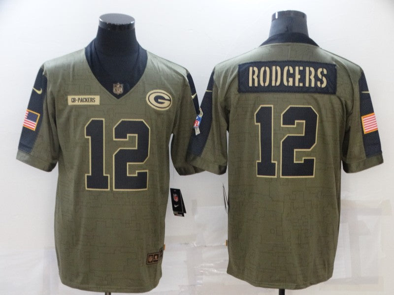 Men’s Green Bay Packers Aaron Rodgers #12 Brown Jersey