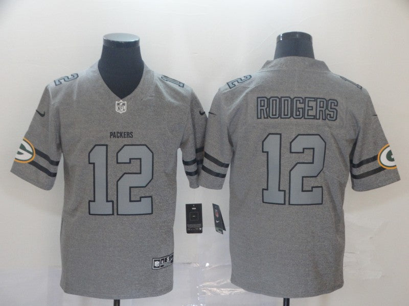 Men’s Green Bay Packers Aaron Rodgers #12 Gray Jersey