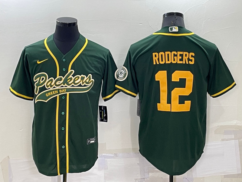 Men’s Green Bay Packers Aaron Rodgers #12 Green Jersey Joint Edition
