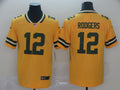 Men’s Green Bay Packers Aaron Rodgers #12 Yellow Inverted Legend Jersey