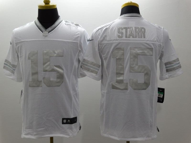 Men’s Green Bay Packers Bart Starr #15 White Jersey