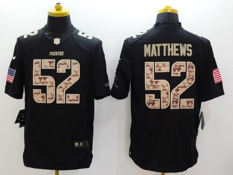 Men’s Green Bay Packers Clay Matthews #52 Black Jersey
