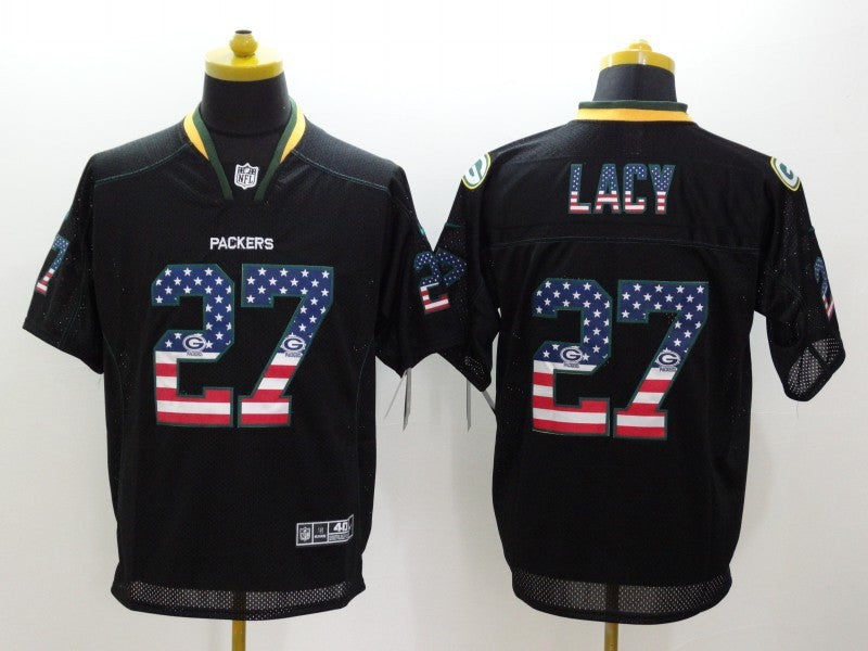 Men’s Green Bay Packers Eddie Lacy #27 Black Jersey
