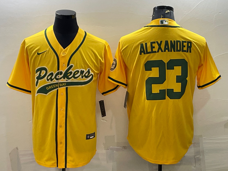 Men’s Green Bay Packers Jaire Alexander #23 Gold Inverted Team Jersey Joint Edition