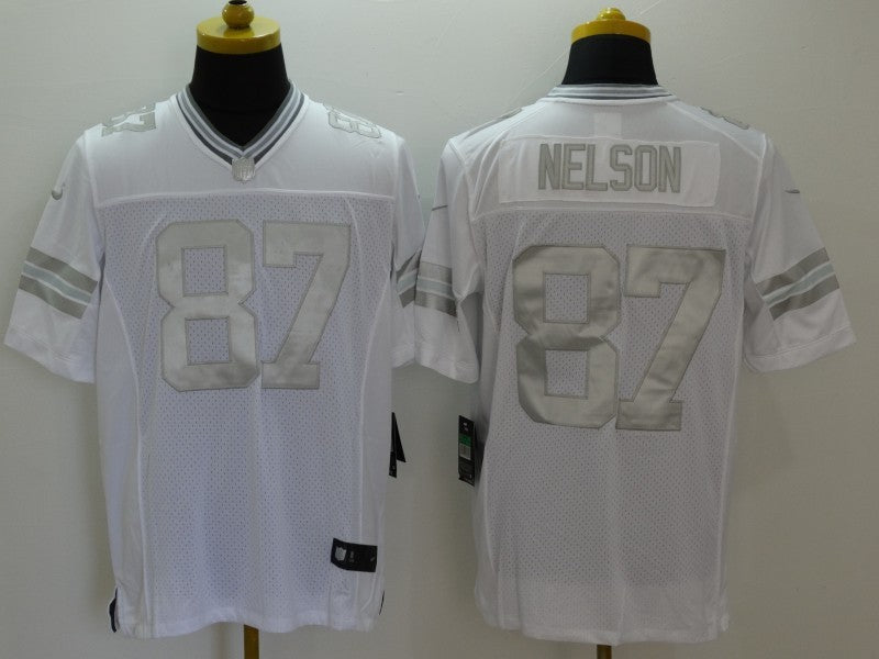 Men’s Green Bay Packers Jordy Nelson #87 White Jersey