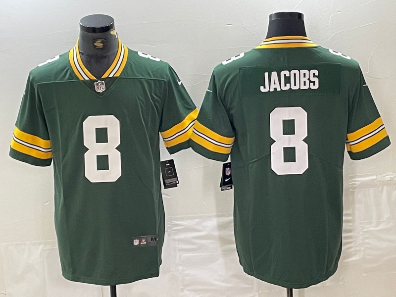 Men’s Green Bay Packers Josh Jacobs #8 Green Jersey