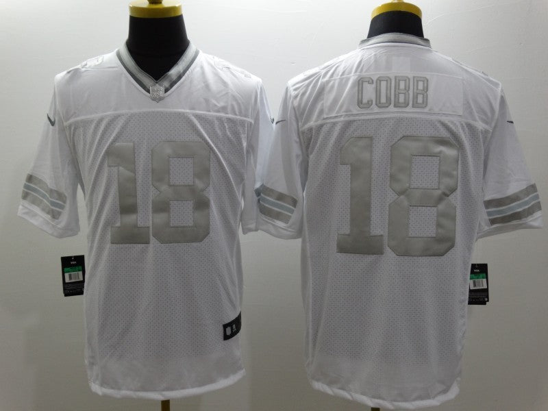 Men’s Green Bay Packers Randall Cobb #18 White Jersey