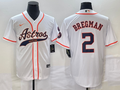 Men’s Houston Astros Alex Bregman #2 White Jersey Joint Edition