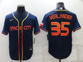 Men’s Houston Astros Justin Verlander #35 Navy Space City Jersey