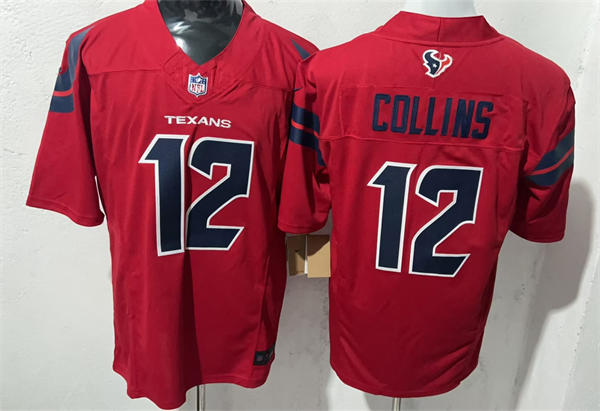 Mens Houston Texans #12 Nico Collins Nike Red Alternate F.U.S.E. Limited Player Jersey