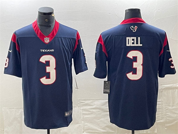 Men’s Houston Texans #3 Tank Dell Nike Navy F.U.S.E.Vapor Limited Player Jersey