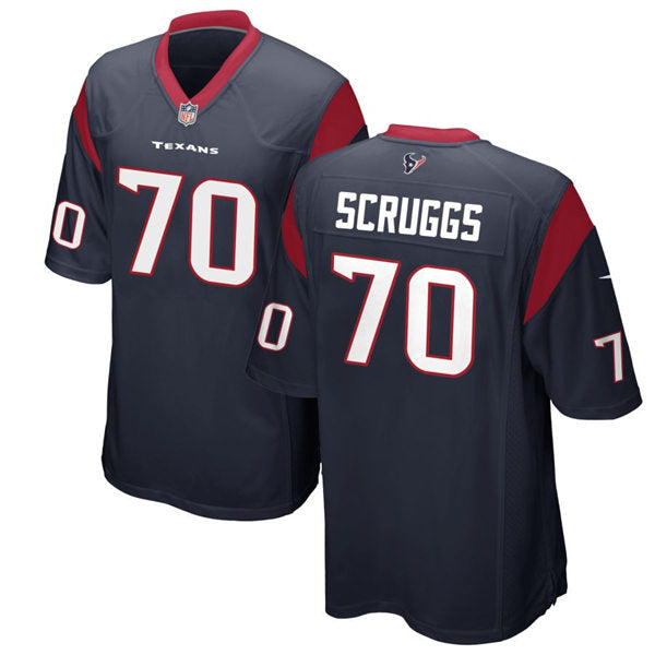 Men’s Houston Texans #70 Juice Scruggs Nike Navy Vapor Limited Player Jersey