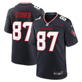 Men’s Houston Texans #87 Cade Stover Nike Navy White Alternate F.U.S.E. Limited Player Jersey