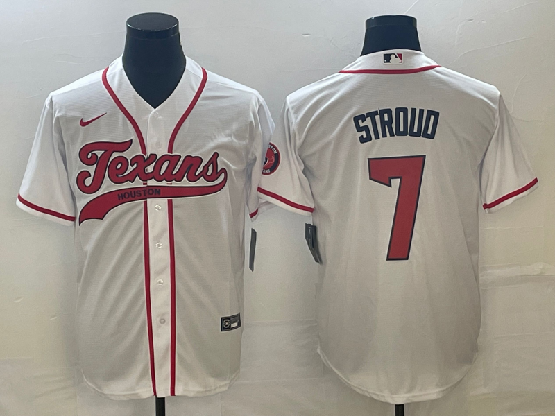 Men’s Houston Texans C.J. Stroud #7 White Jersey Joint Edition