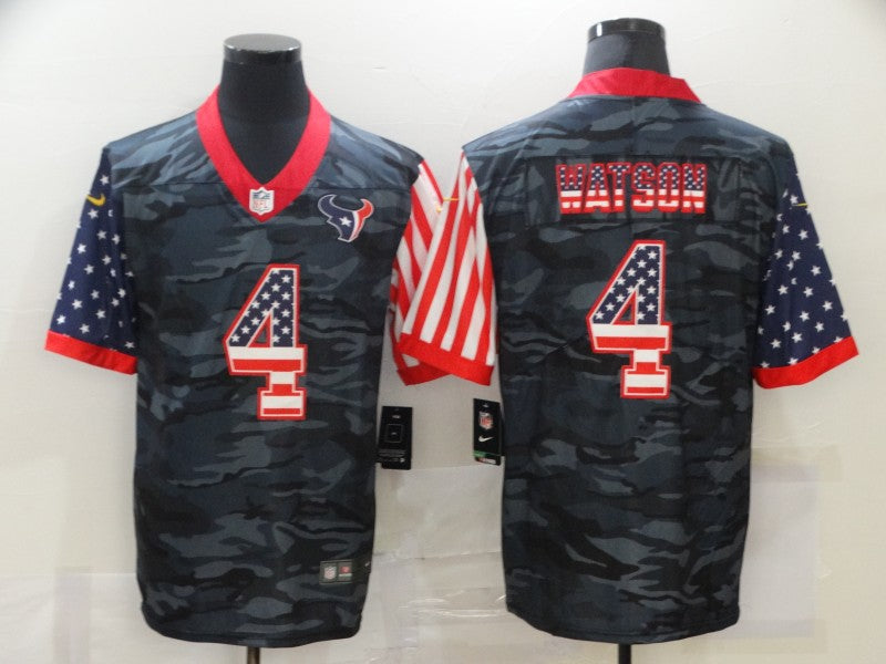 Men’s Houston Texans Deshaun Watson #4 Gray Camouflage Jersey