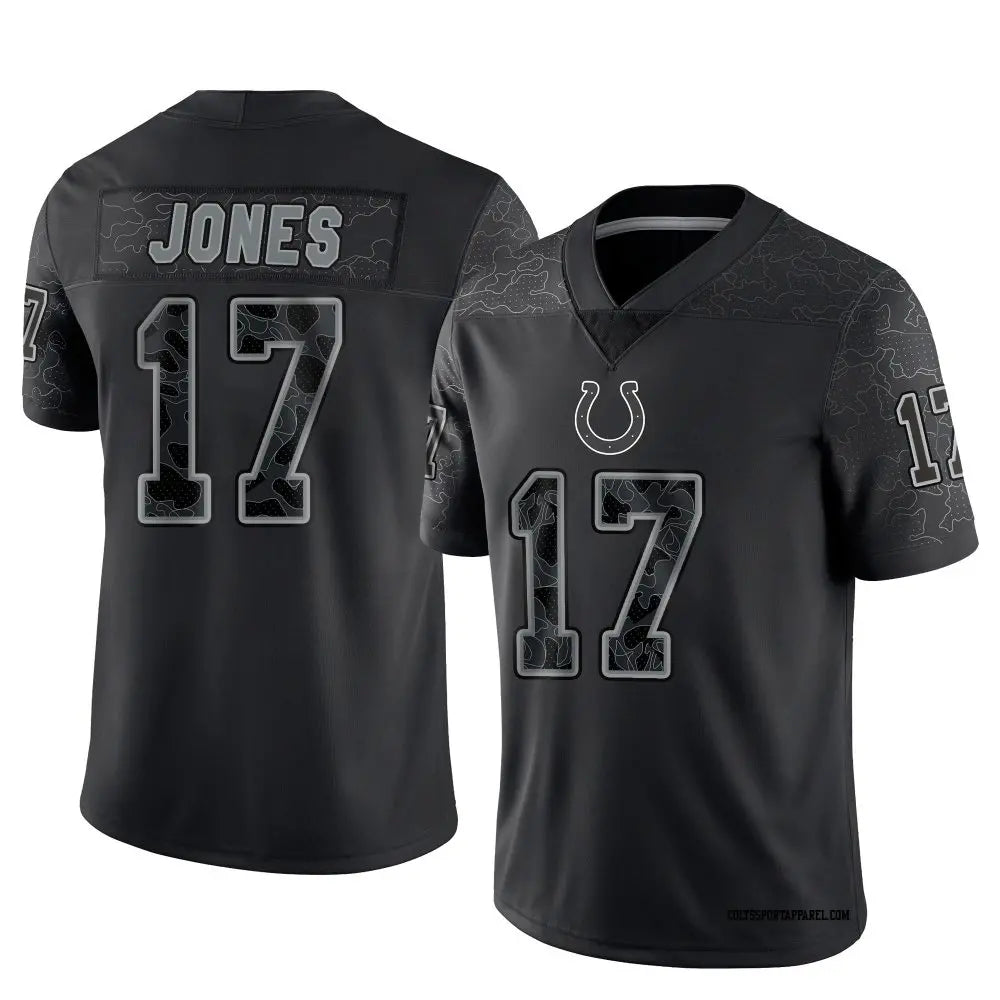 Mens Indianapolis Colts #17 Daniel Jones Black Rflctv Limited Jersey