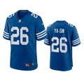 Mens Indianapolis Colts #26 Rock Ya-Sin Nike Royal Alternate Retro Vapor Limited Jersey