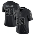 Mens Indianapolis Colts #28 Jonathan Taylor Black Reflective Limited Jersey