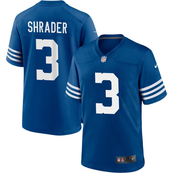Mens Indianapolis Colts #3 Spencer Shrader Nike Royal Alternate Retro Vapor Limited Jersey