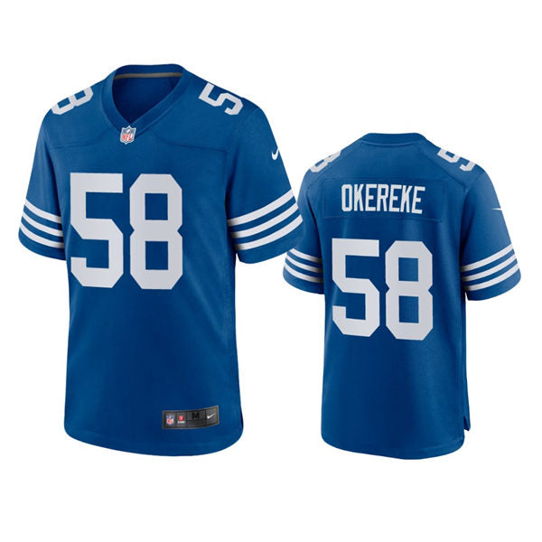 Mens Indianapolis Colts #58 Bobby Okereke Nike Royal Alternate Retro Vapor Limited Jersey