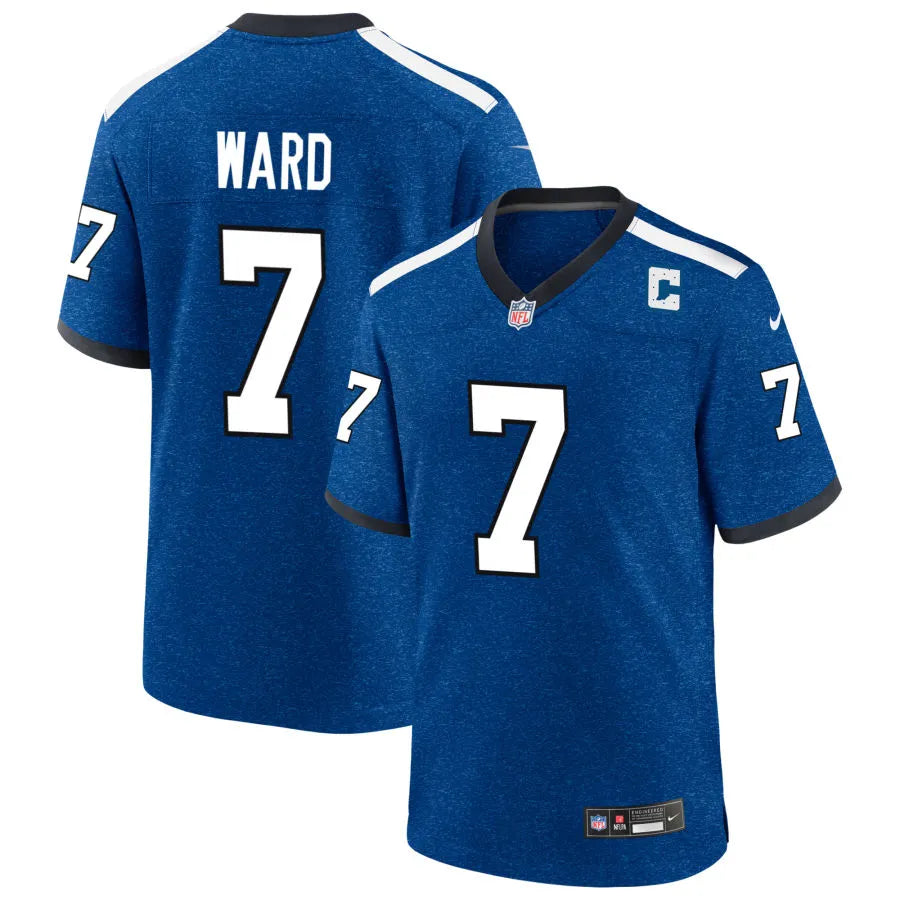 Mens Indianapolis Colts #7 Charvarius Ward Royal Indiana Nights Alternate Vapor F.U.S.E. Limited Jersey