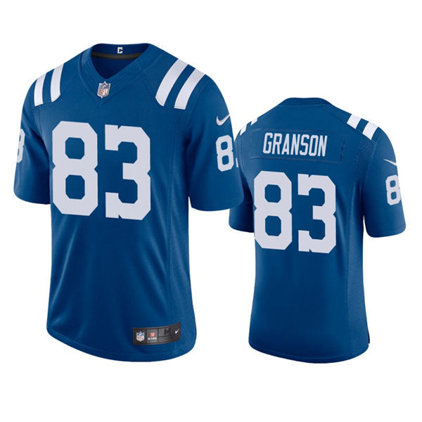 Mens Indianapolis Colts #83 Kylen Granson Nike Royal Vapor Limited Jersey