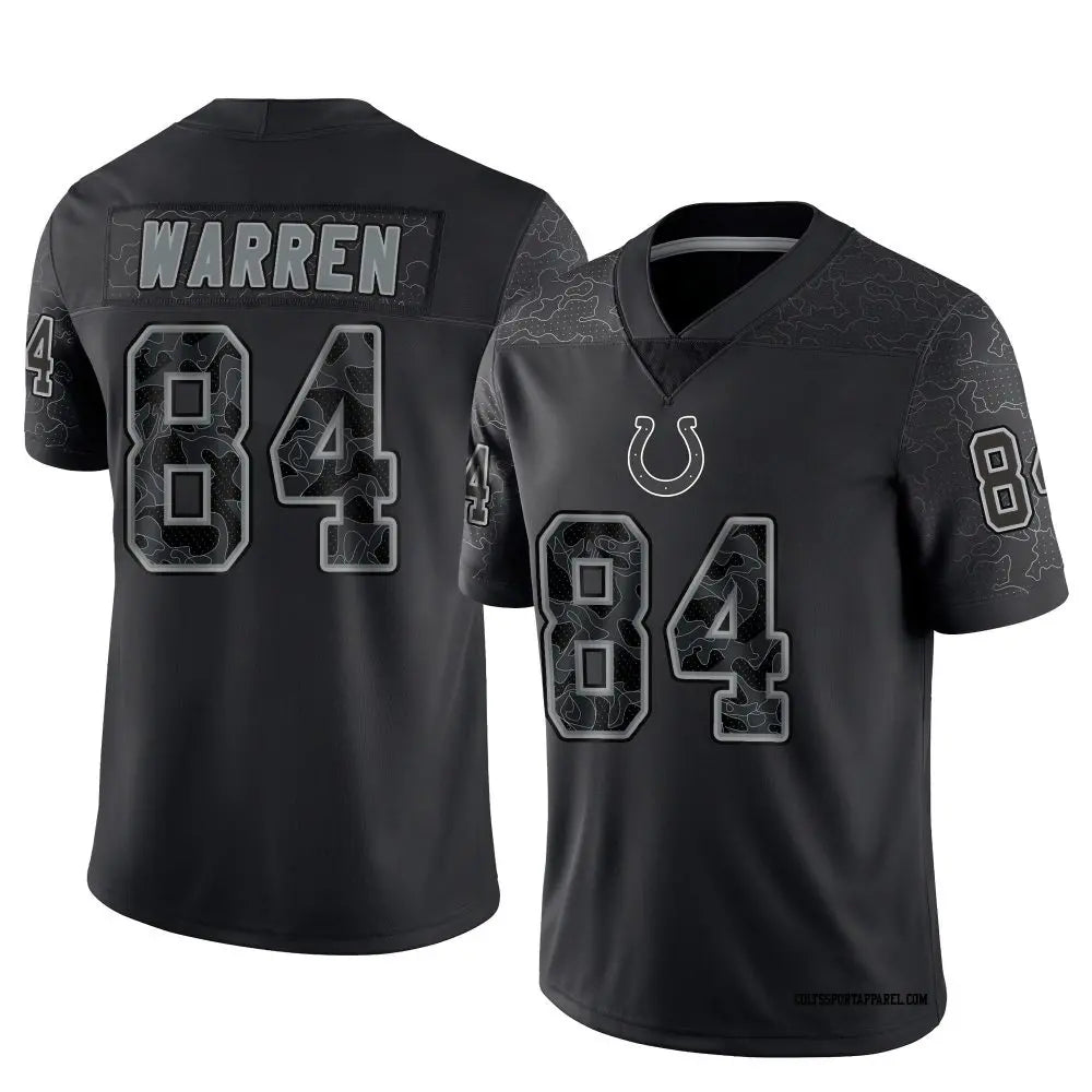 Mens Indianapolis Colts #84 Tyler Warren Black Rflctv Limited Jersey