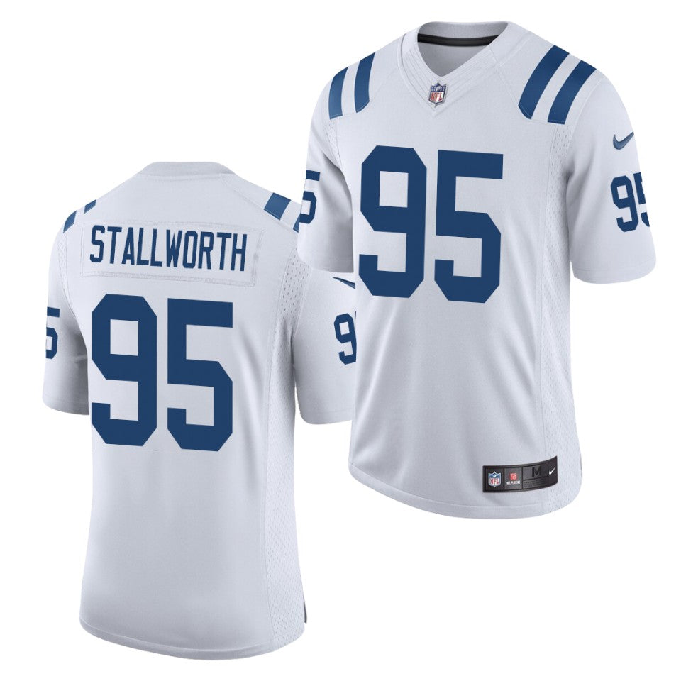 Mens Indianapolis Colts #95 Taylor Stallworth  White Vapor Limited Jersey