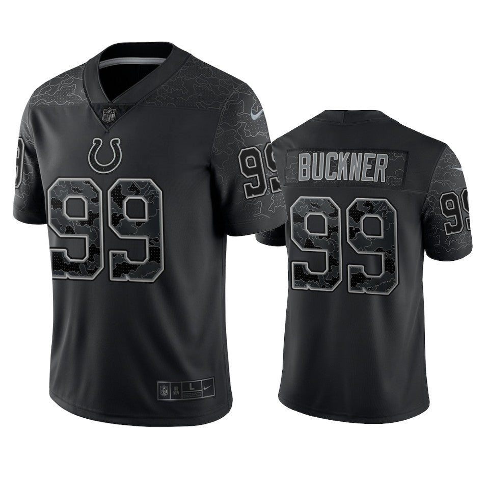 Mens Indianapolis Colts #99 DeForest Buckner Black Reflective Limited Jersey