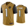 Mens Jacksonville Jaguars #1 Travis Etienne Jr. Nike Bold Gold Color Rush Limited Jersey